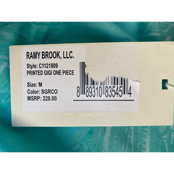 Ramy Brook Swimsuit One Piece Cut Out Medium Green NWT - Picture 5 of 8